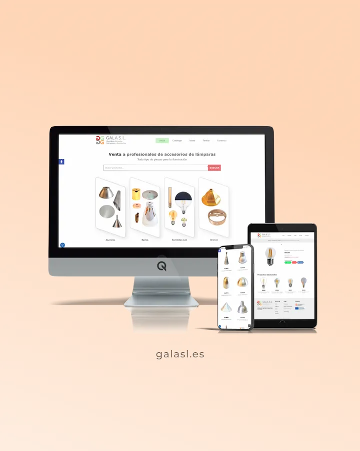 Diseño Web Gala SL venta de accesorios de lámparas