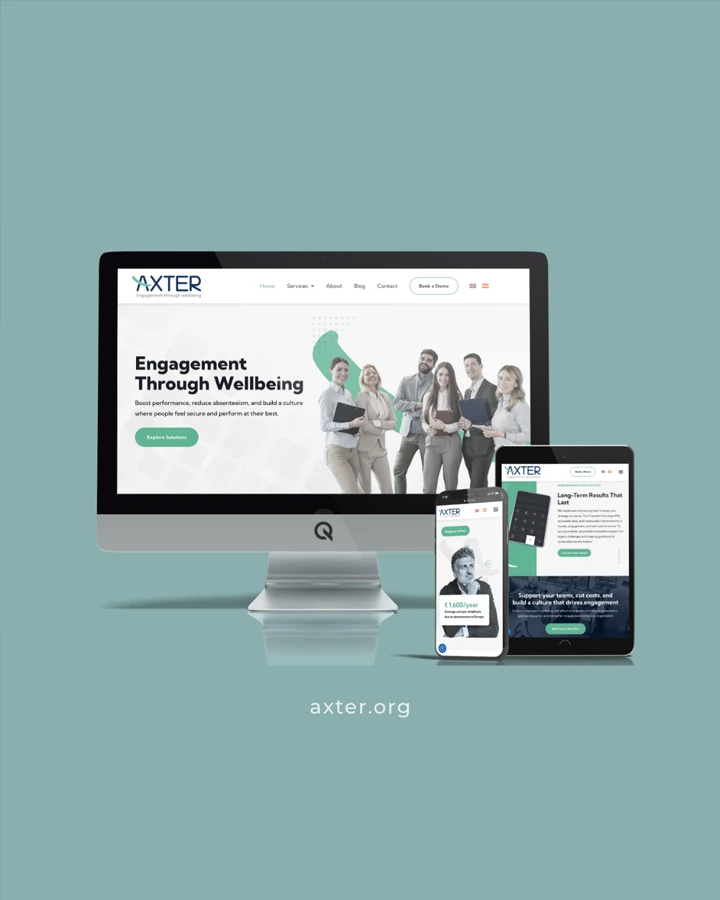 Diseño web en dispositivos del proyecto web Axter