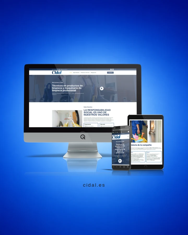 Diseño web en dispositivos del proyecto web Cidal intranet