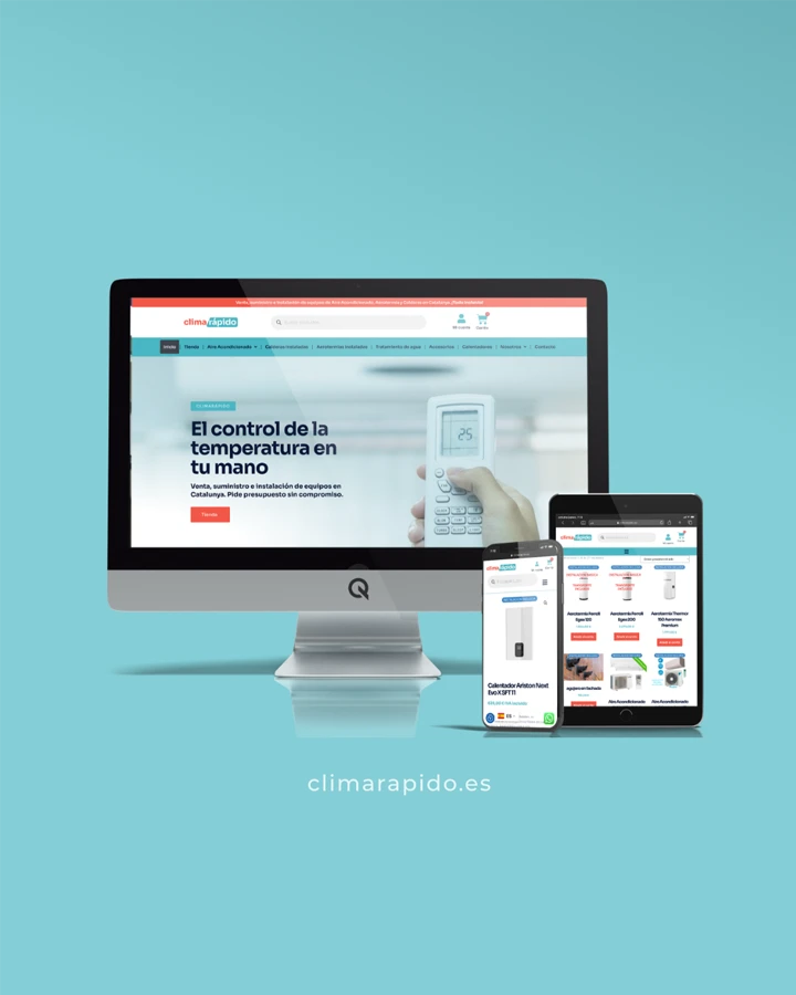 Diseño web en dispositivos del proyecto web Clima Rápido