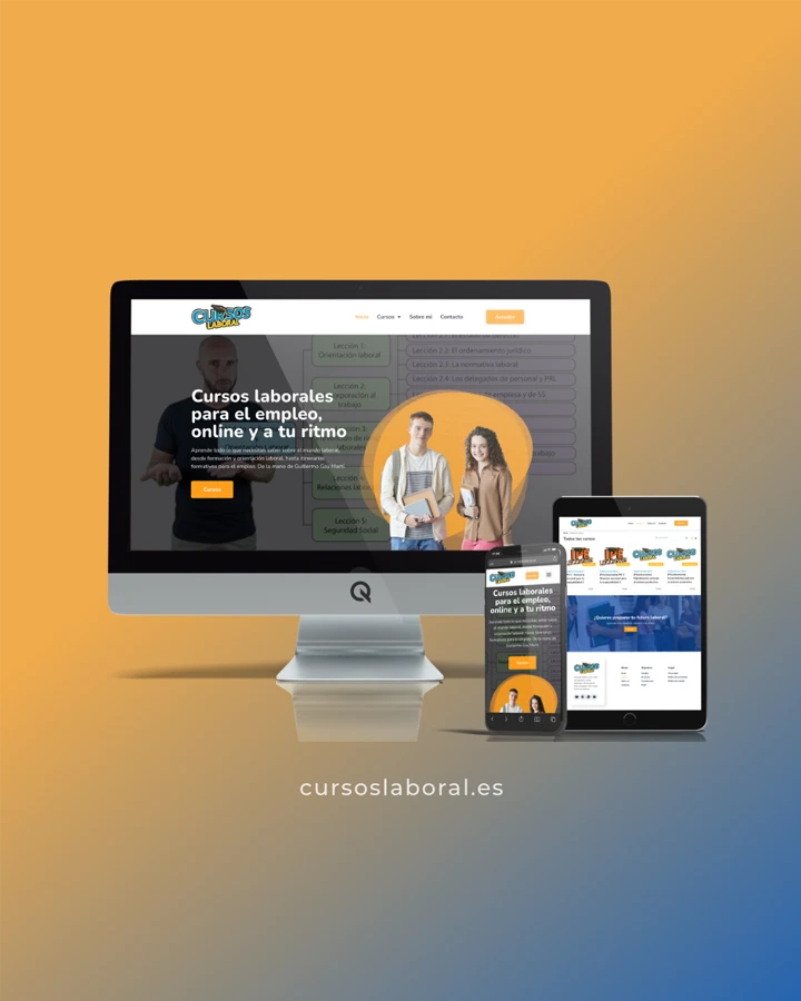 Diseño web en dispositivos del proyecto web Cursos Laborales