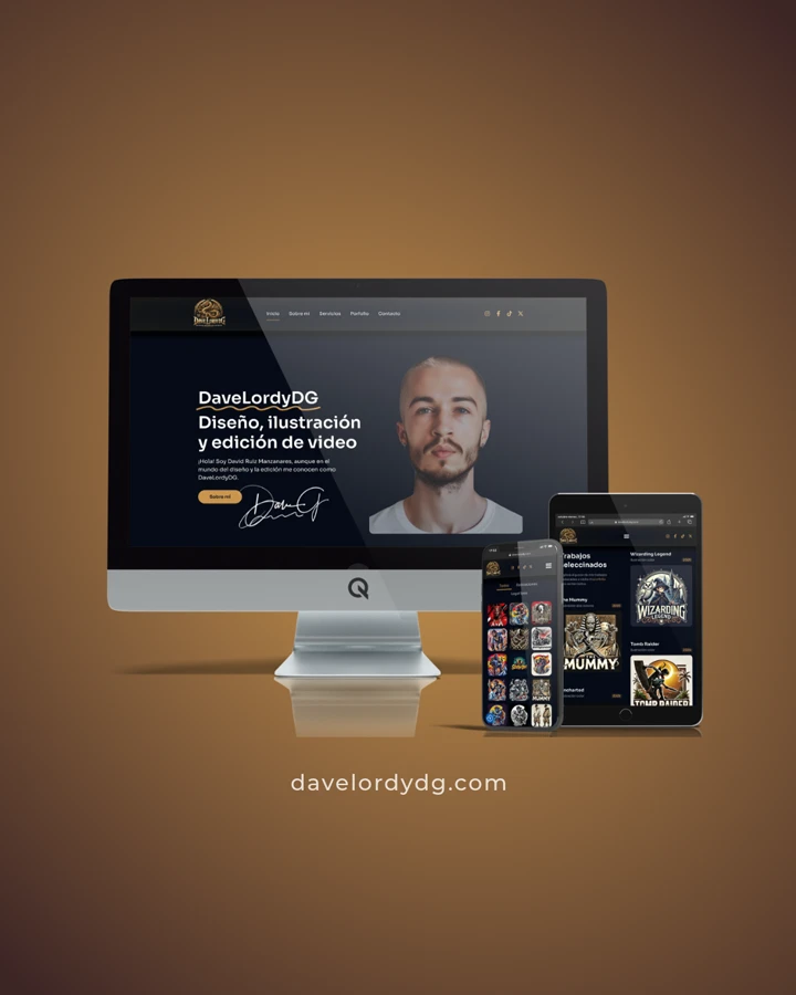 Diseño web en dispositivos del proyecto web DavelordyDG