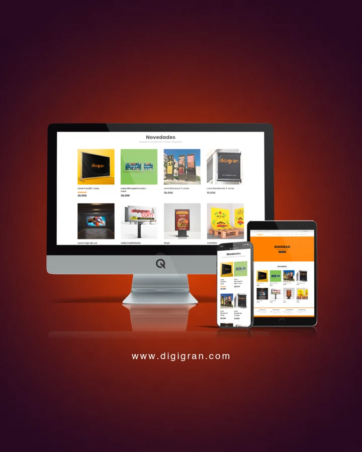 Diseño web en dispositivos del proyecto web Digigran