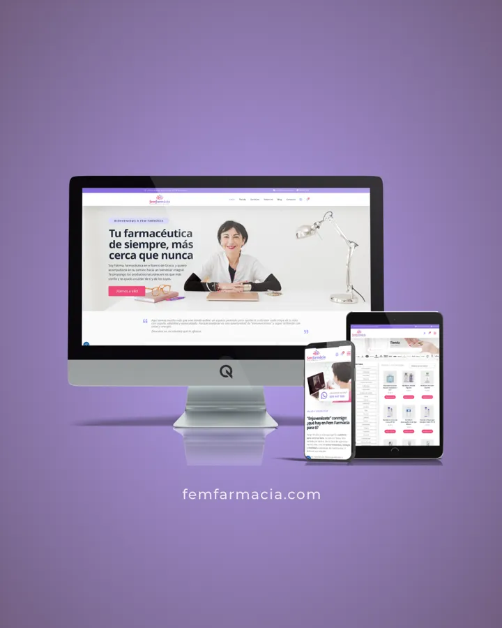 Diseño web en dispositivos del proyecto web Fem Farmacia