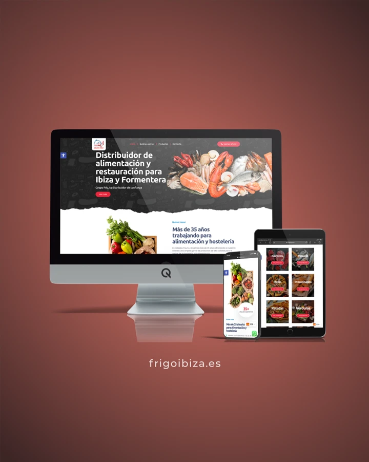 Diseño web en dispositivos del proyecto web Frigo Ibiza
