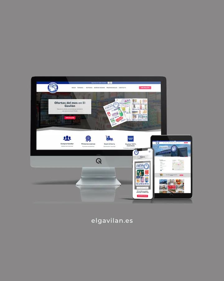 Diseño web en dispositivos del proyecto web El Gavilán