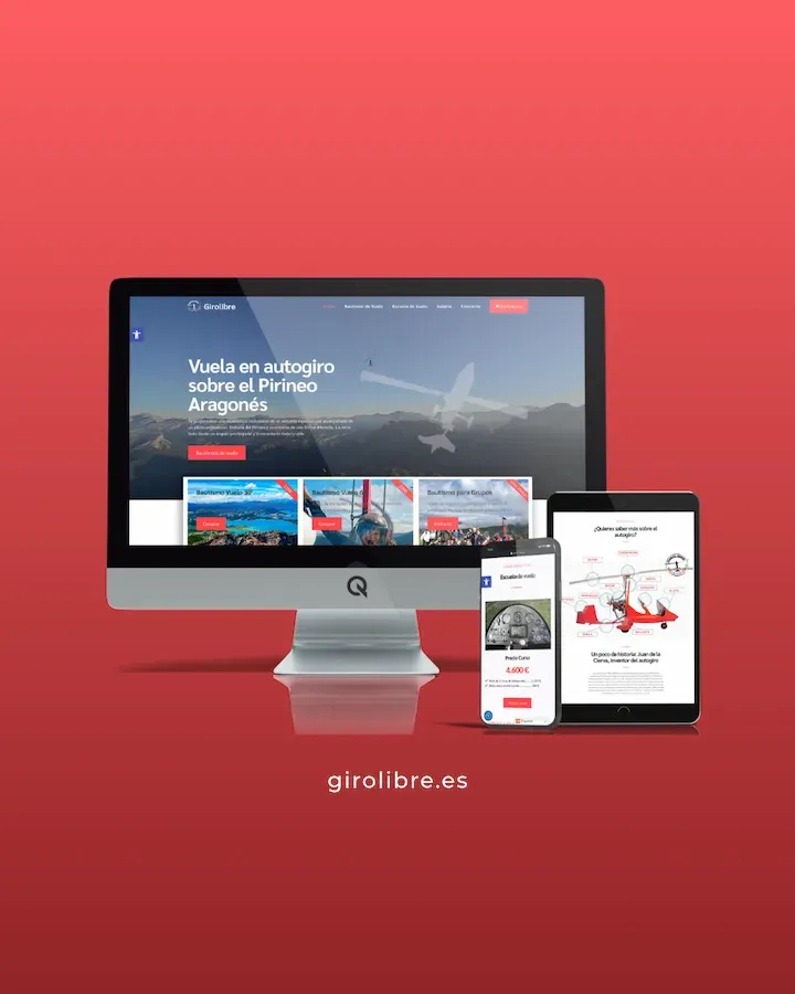 Diseño web en dispositivos del proyecto web Girolibre autogiro