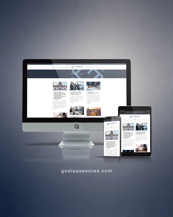 Diseño web en dispositivos del proyecto web Godia Asesores Tributarios