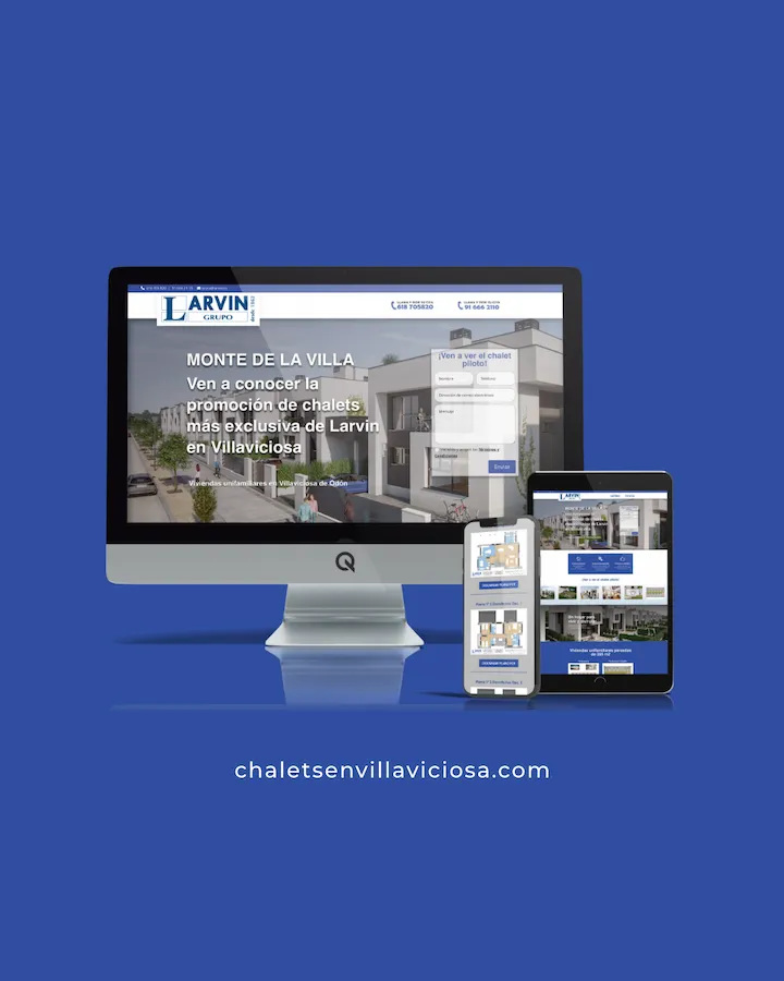 Diseño web en dispositivos del proyecto web Larvin Chalets Villaviciosa