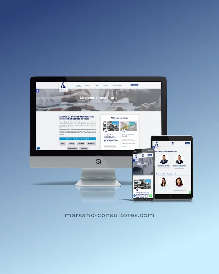 Diseño web en dispositivos del proyecto web Marsanc Consultores