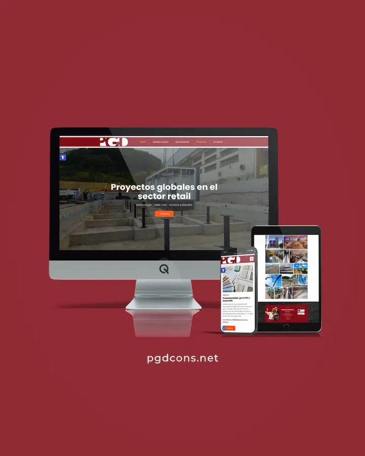 Diseño web en dispositivos del proyecto web PGD Cons.
