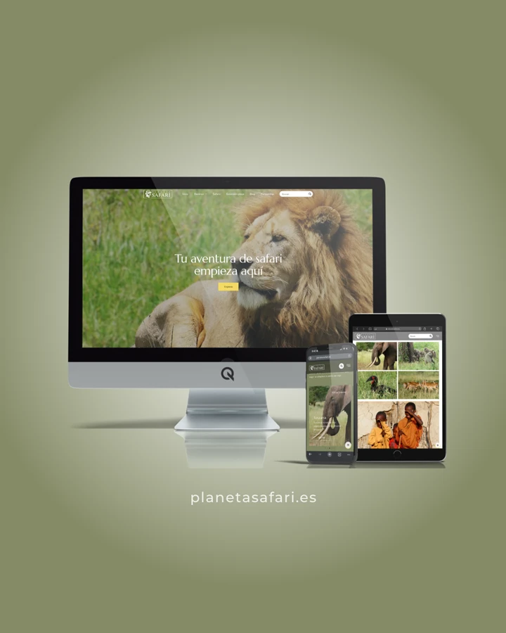 Diseño web en dispositivos del proyecto web Planeta Safari