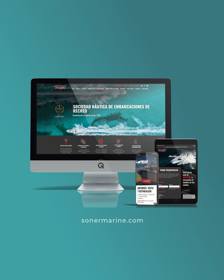 Diseño web en dispositivos del proyecto web Soner Marine