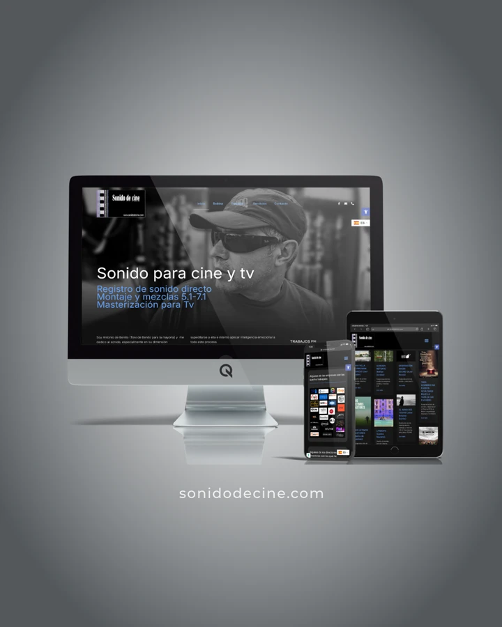 Diseño web en dispositivos del proyecto web Sonido de cine