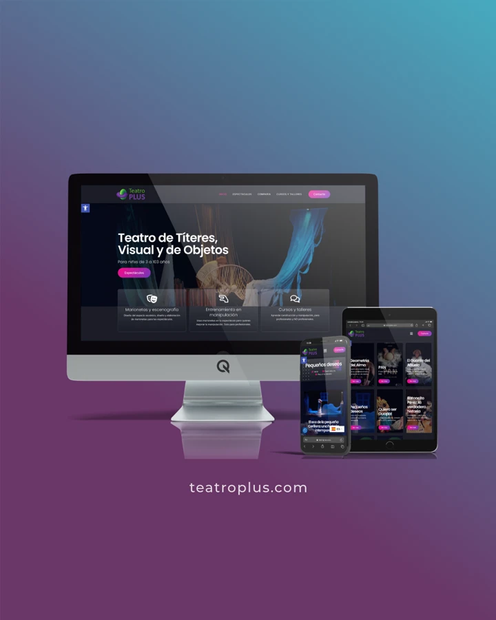 Diseño web en dispositivos del proyecto web Teatro PLUS