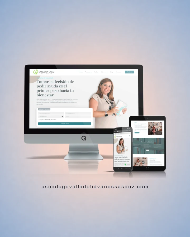 Diseño web en dispositivos del proyecto web Vanessa Sanz