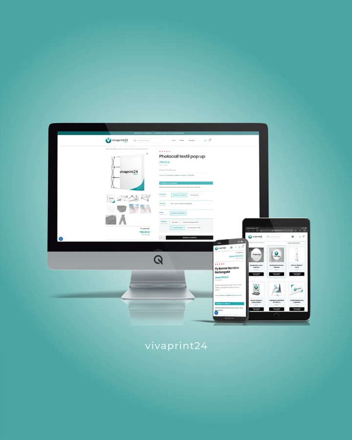 Diseño web en dispositivos del proyecto web Viva Print 24